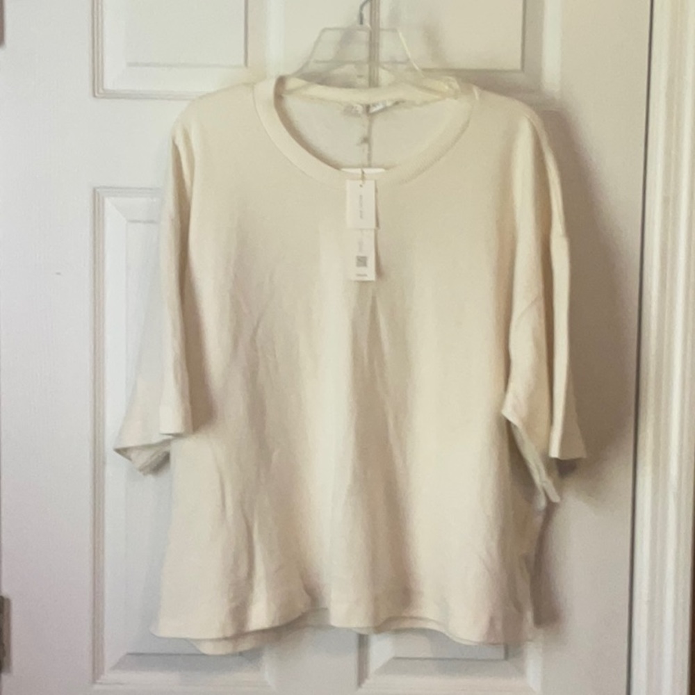 Zara Home Women’s Cream Raw Cotton Oversized Boxy Top Size Large New With Tag